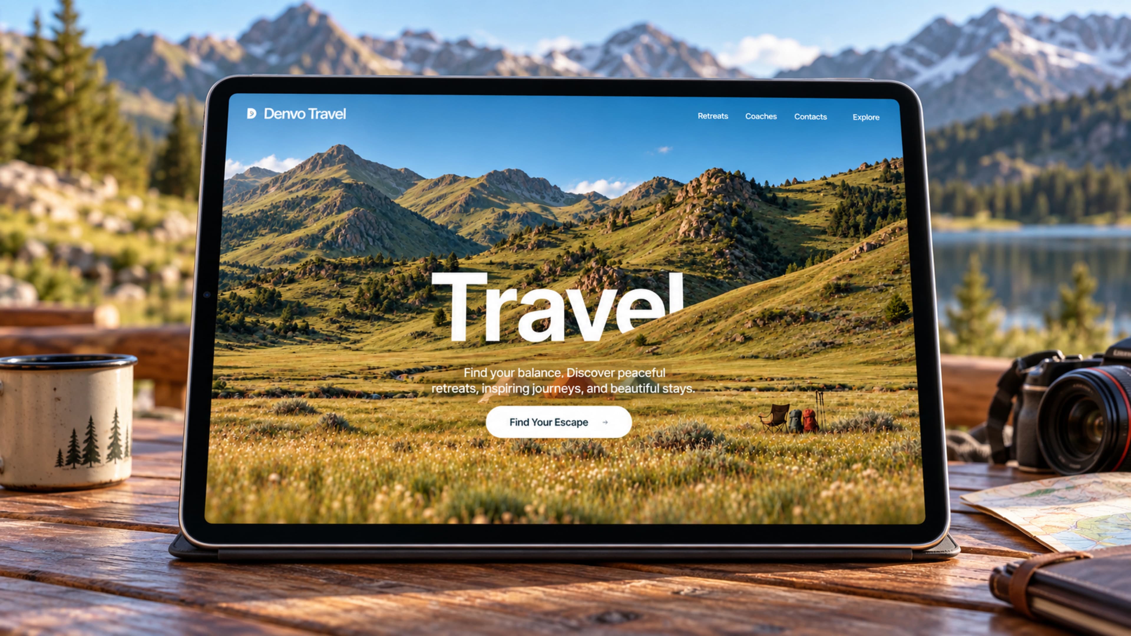 Destination discovery — Denvo Travel mockup